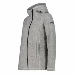 Fleecejacke für Damen aus Knit Tech Melange mit Kapuze
