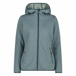 Fleecejacke für Damen aus Knit Tech Melange mit Kapuze