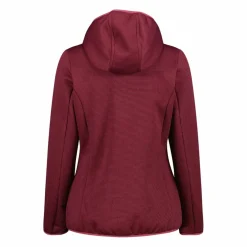 Fleecejacke für Damen aus Knit Tech Melange mit Kapuze