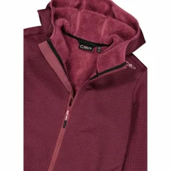 Fleecejacke für Damen aus Knit Tech Melange mit Kapuze