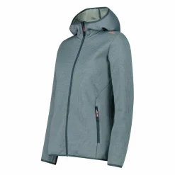 Fleecejacke für Damen aus Knit Tech Melange mit Kapuze