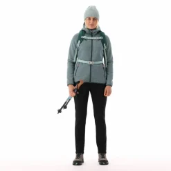 Fleecejacke für Damen aus Knit Tech Melange mit Kapuze