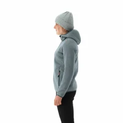 Fleecejacke für Damen aus Knit Tech Melange mit Kapuze