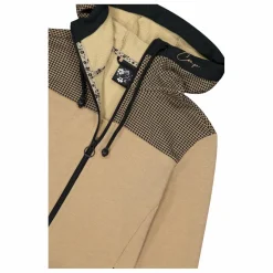 Fleece-Sweatshirt für Damen aus Stretch Performance Melange mit Hahnentrittmuster