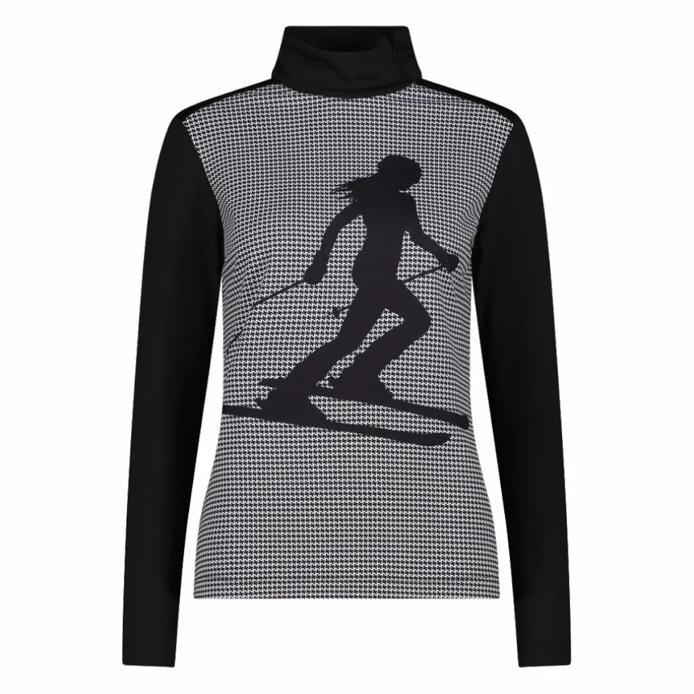 Gedruckter Stehkragenpullover aus Softech für Damen