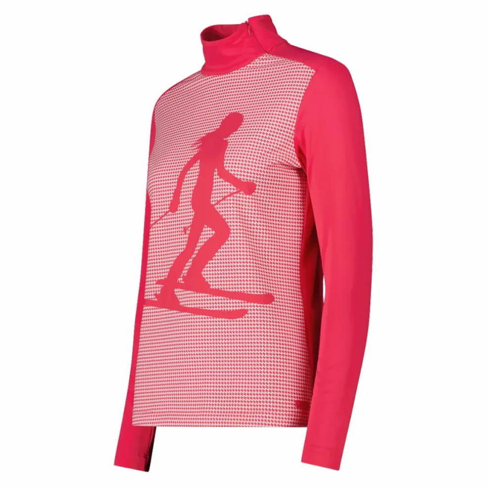 Gedruckter Stehkragenpullover aus Softech für Damen