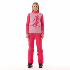 Gedruckter Stehkragenpullover aus Softech für Damen