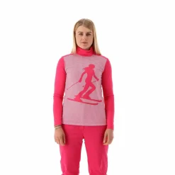 Gedruckter Stehkragenpullover aus Softech für Damen