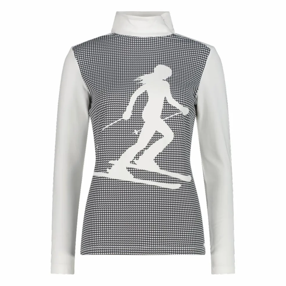 Gedruckter Stehkragenpullover aus Softech für Damen