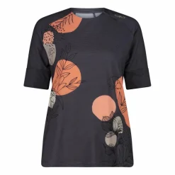 Gemustertes technisches T-Shirt mit kurzen Ärmeln für Damen