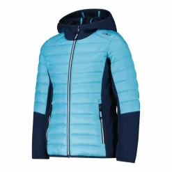 Gepolsterte Hybridjacke für Mädchen mit Kapuze