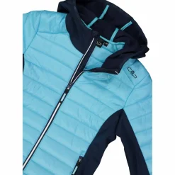 Gepolsterte Hybridjacke für Mädchen mit Kapuze