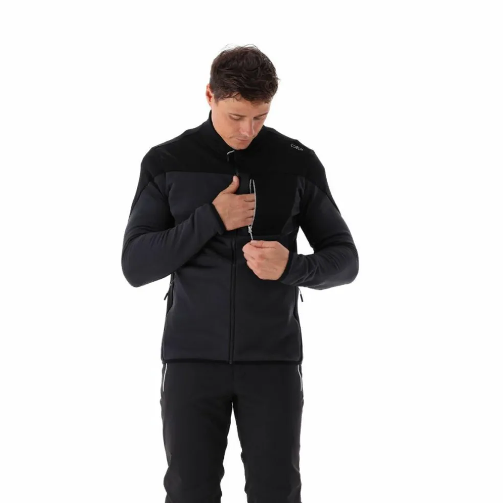 Grid-Tech-Fleecejacke für Herren mit Color Blocking
