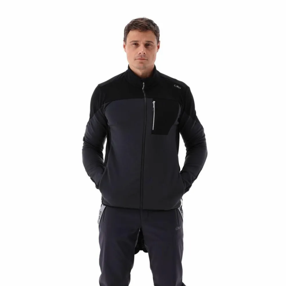 Grid-Tech-Fleecejacke für Herren mit Color Blocking