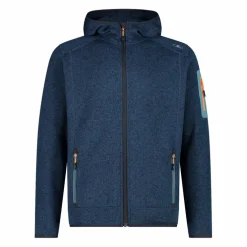 Herren schweres Fleecejacke Knit-Tech in melierter Optik mit Kapuze