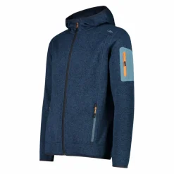 Herren schweres Fleecejacke Knit-Tech in melierter Optik mit Kapuze