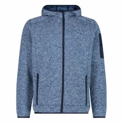 Herren schweres Fleecejacke Knit-Tech in melierter Optik mit Kapuze