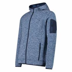 Herren schweres Fleecejacke Knit-Tech in melierter Optik mit Kapuze