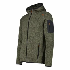 Herren schweres Fleecejacke Knit-Tech in melierter Optik mit Kapuze