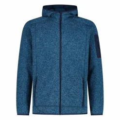 Herren schweres Fleecejacke Knit-Tech in melierter Optik mit Kapuze