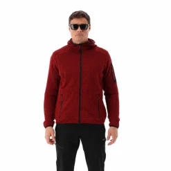 Herren schweres Fleecejacke Knit-Tech in melierter Optik mit Kapuze