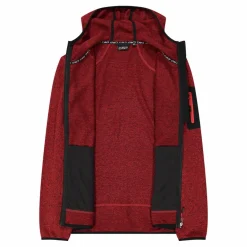 Herren schweres Fleecejacke Knit-Tech in melierter Optik mit Kapuze