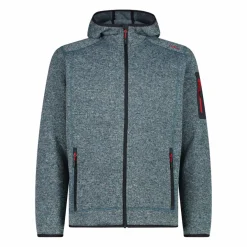 Herren schweres Fleecejacke Knit-Tech in melierter Optik mit Kapuze