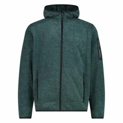 Herren schweres Fleecejacke Knit-Tech in melierter Optik mit Kapuze