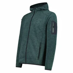 Herren schweres Fleecejacke Knit-Tech in melierter Optik mit Kapuze