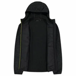 Herren-Hybrid-Fleecejacke aus Knit Tech Melange mit Kapuze