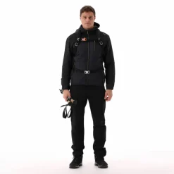 Herren-Hybrid-Fleecejacke aus Knit Tech Melange mit Kapuze