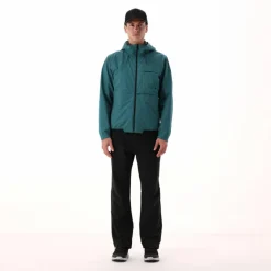 Herrenjacke mit fest angebrachter Kapuze