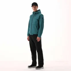 Herrenjacke mit fest angebrachter Kapuze