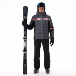 Herren-Skijacke aus 4-Way-Stretch-Twill mit Kapuze