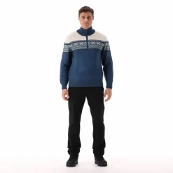 Herren-Sweatshirt mit halbem Reißverschluss in Wooltech