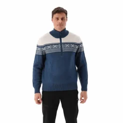 Herren-Sweatshirt mit halbem Reißverschluss in Wooltech