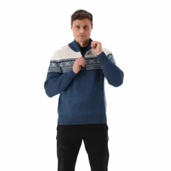 Herren-Sweatshirt mit halbem Reißverschluss in Wooltech