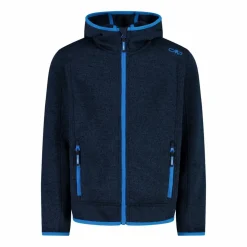 Jungen schweres Fleecejacke Knit-Tech in melierter Optik mit Kapuze