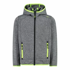 Jungen schweres Fleecejacke Knit-Tech in melierter Optik mit Kapuze