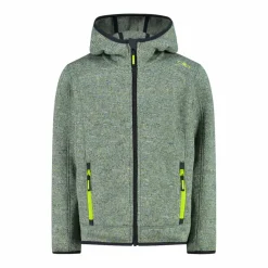 Jungen schweres Fleecejacke Knit-Tech in melierter Optik mit Kapuze