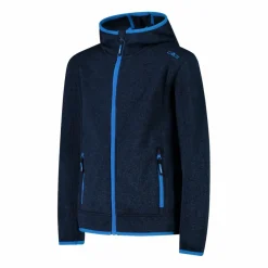 Jungen schweres Fleecejacke Knit-Tech in melierter Optik mit Kapuze