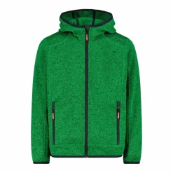 Jungen schweres Fleecejacke Knit-Tech in melierter Optik mit Kapuze