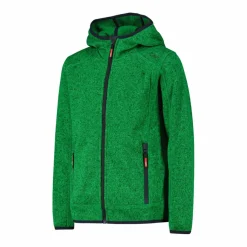 Jungen schweres Fleecejacke Knit-Tech in melierter Optik mit Kapuze