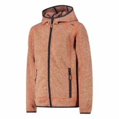 Jungen schweres Fleecejacke Knit-Tech in melierter Optik mit Kapuze