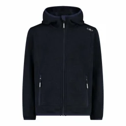 Jungen schweres Fleecejacke Knit-Tech in melierter Optik mit Kapuze