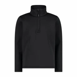 Jungen Stretch Performance Stehkragenshirt mit kurzem Reißverschluss