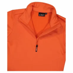 Jungen Stretch Performance Stehkragenshirt mit kurzem Reißverschluss