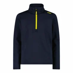 Jungen Stretch Performance Stehkragenshirt mit kurzem Reißverschluss