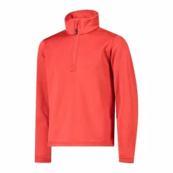 Jungen Stretch Performance Stehkragenshirt mit kurzem Reißverschluss