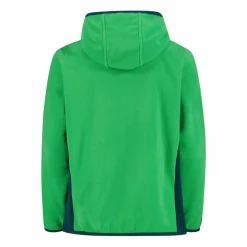 Jungen-Fleecejacke mit Kapuze und durchgehendem Reißverschluss und Color Block